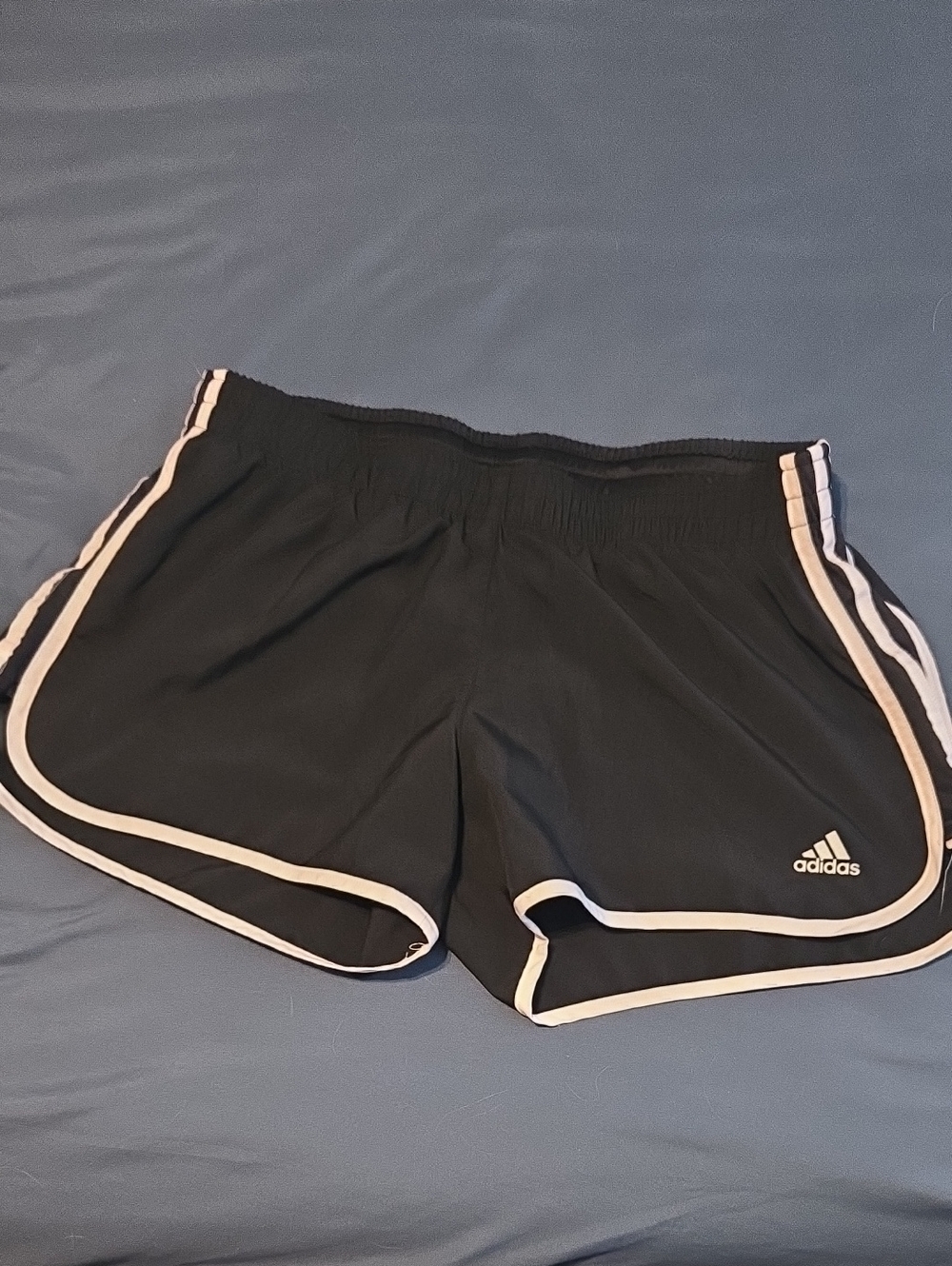 adidas Black Athletic Shorts with White Piping